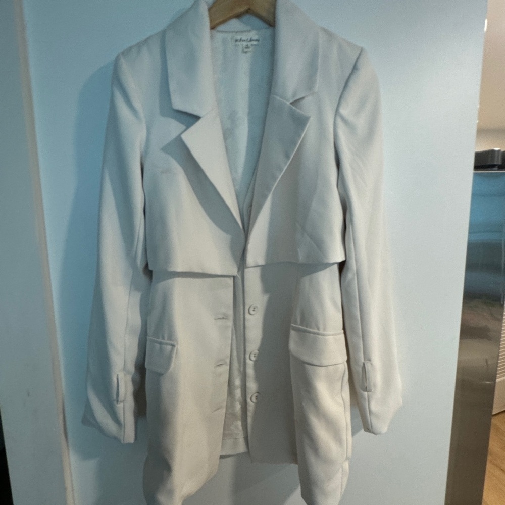 For Love & Lemons Light Gray Tailored Blazer Jacket